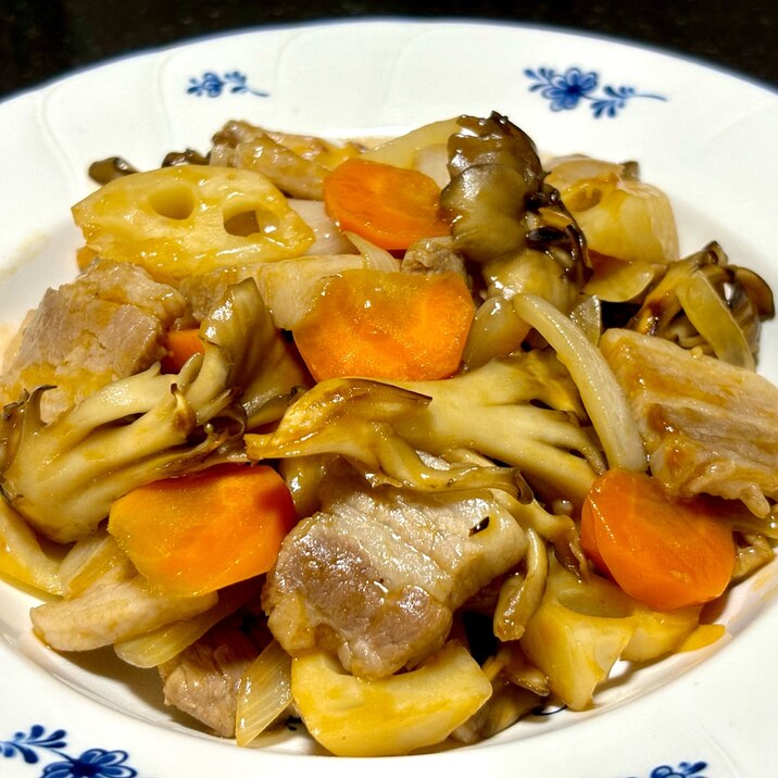 野菜が主役な豚バラ甘酢炒め